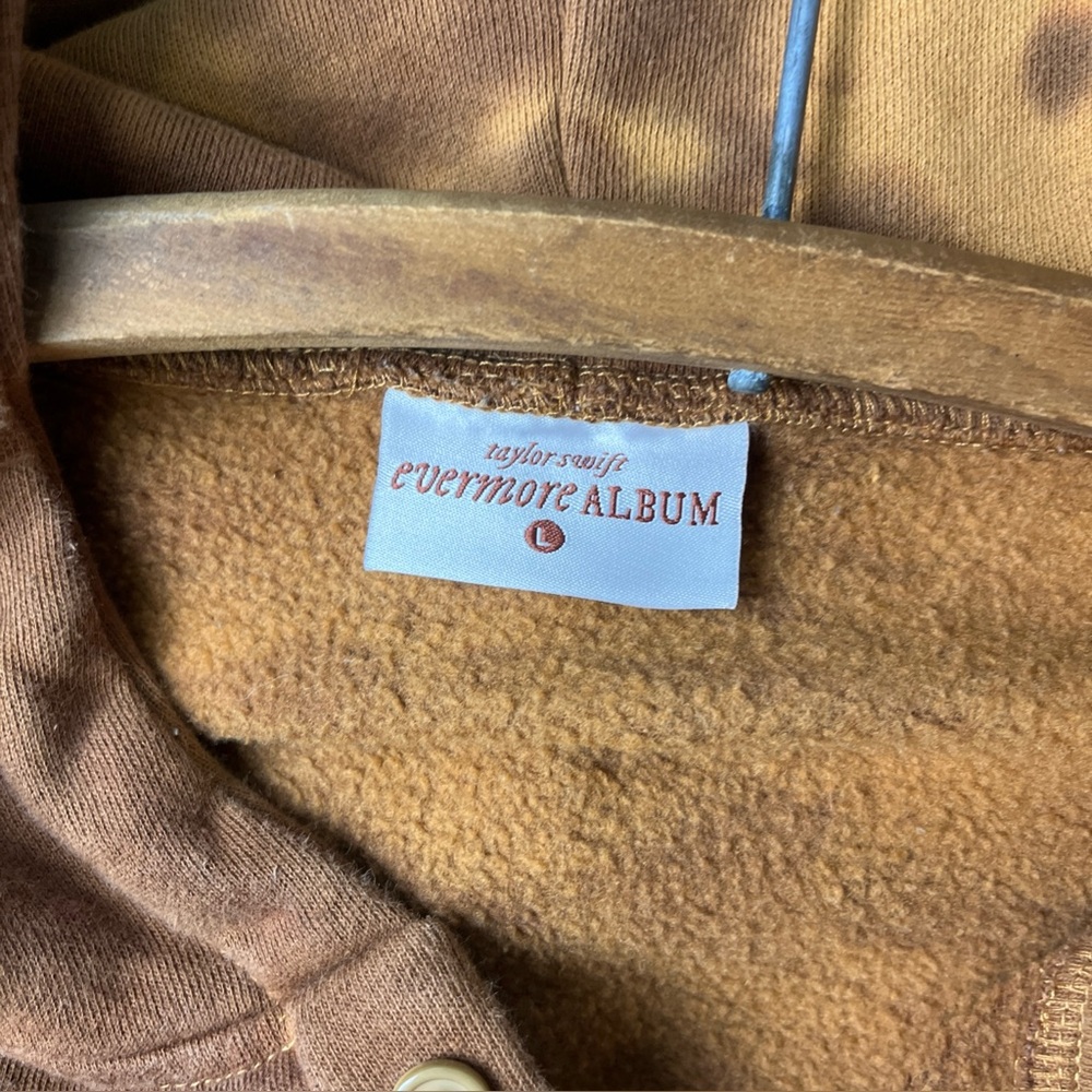 Taylor Swift Evermore Bleach Dyed Hoodie Right Where You Left Me Size L XL - Picture 5 of 8